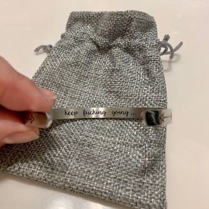 Slip on silver Bracelet for medium size wrist.